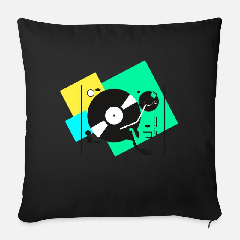 colorful turntables - Sofakissenbezug 45 x 45 cm - Schwarz