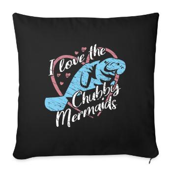 Ich liebe Manatees, Dugongs. Farbenfrohes Design - Sofakissenbezug 45 x 45 cm - Schwarz - Vorne