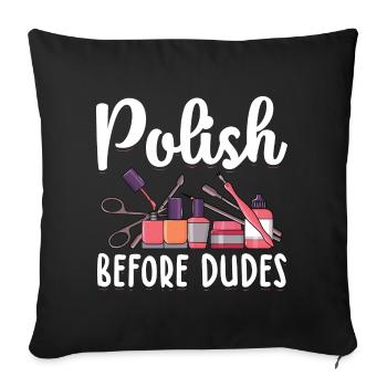 Ongles peints - Housse de coussin décorative 45 x 45 cm - noir - Devant