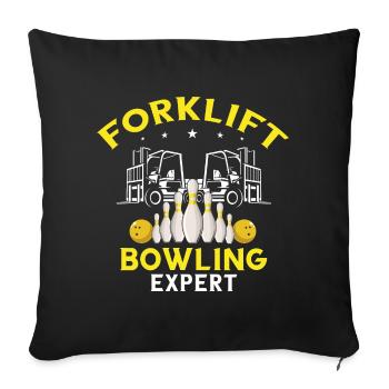 Warehouse drivers and warehouse workers for forklifts - Sofa pillowcase 17,3'' x 17,3'' (45 x 45 cm) - black - Front