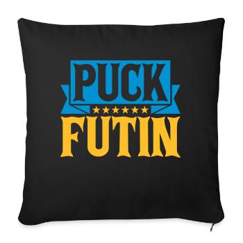puck futin logo design - Sofa pillowcase 17,3'' x 17,3'' (45 x 45 cm) - black - Front