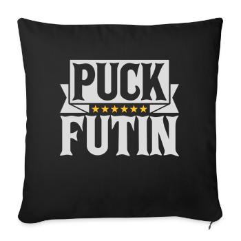 puck futin logo design - Sofa pillowcase 17,3'' x 17,3'' (45 x 45 cm) - black - Front