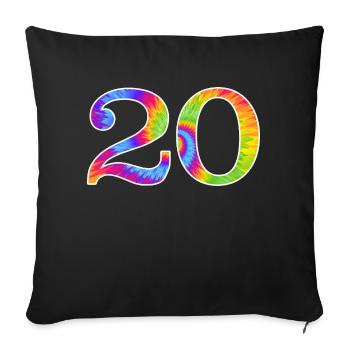 number 20 - Sofa pillowcase 17,3'' x 17,3'' (45 x 45 cm) - black - Front