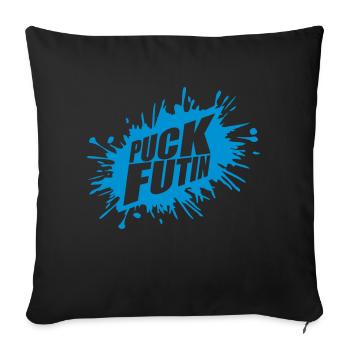 puck futin logo design - Sofa pillowcase 17,3'' x 17,3'' (45 x 45 cm) - black - Front