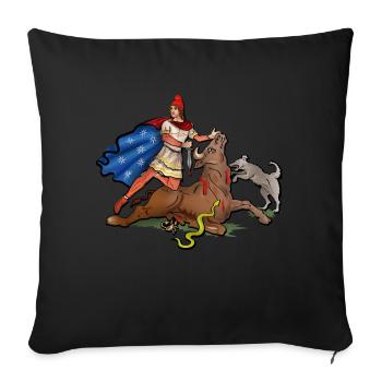 Mithra & Taureau - Housse de coussin décorative 45 x 45 cm - noir - Devant