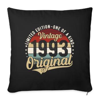1993 Naissance vintage Anniversaire Rétro - Housse de coussin décorative 45 x 45 cm - noir - Devant