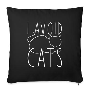 I Avoid Cats - Sofa pillowcase 17,3'' x 17,3'' (45 x 45 cm) - black - Front