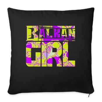 balkan croatia bosnia serbia juge exyu boy girl - Sofa pillowcase 17,3'' x 17,3'' (45 x 45 cm) - black - Front