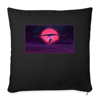 Hang glider hang glider Delta glider - Sofa pillowcase 17,3'' x 17,3'' (45 x 45 cm) - black - Front