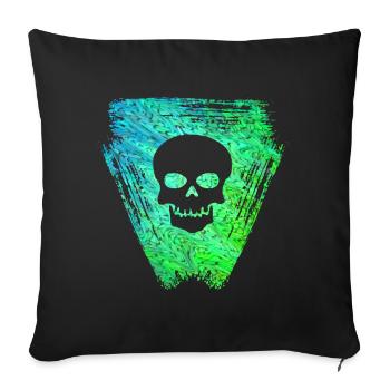 Skull 2 E 5 - Sofa pillowcase 17,3'' x 17,3'' (45 x 45 cm) - black - Front