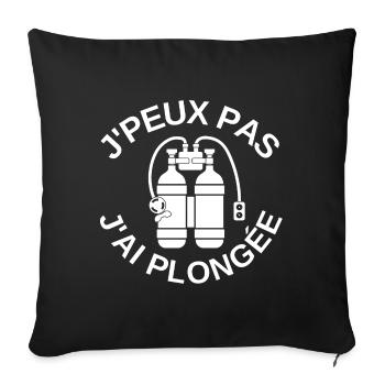 plongée, plongée sous marine, fan de plongée - Housse de coussin décorative 45 x 45 cm - noir - Devant