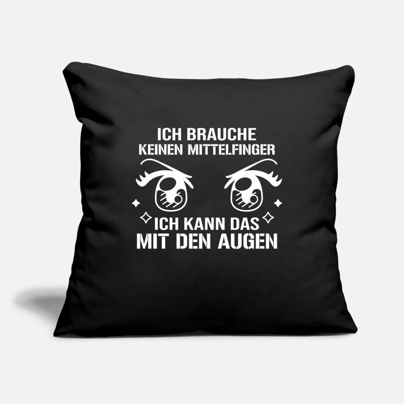 Mittelfinger Augen - Spruch Statement Sarkasmus Sofakissenbezug 45 x 45 cm