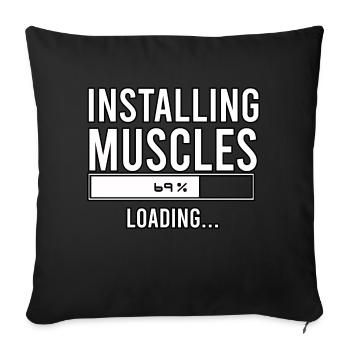 installing muscles loading - Sofa pillowcase 17,3'' x 17,3'' (45 x 45 cm) - black - Front