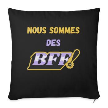 Nous sommes des BFF ! - Housse de coussin décorative 45 x 45 cm - noir - Devant