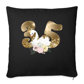 Customizable Number 35 Swan - Sofa pillowcase 17,3'' x 17,3'' (45 x 45 cm) - black - Front