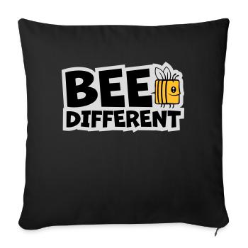 bee different saying quote - Sofa pillowcase 17,3'' x 17,3'' (45 x 45 cm) - black - Front