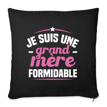 Je suis une grand mère formidable - Housse de coussin décorative 45 x 45 cm - noir - Devant