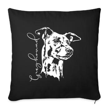 GREYHOUND Portrait Greyhound Greyhounds Wilsigns - Sofa pillowcase 17,3'' x 17,3'' (45 x 45 cm) - black - Front