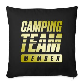 Camping Team - Sofa pillowcase 17,3'' x 17,3'' (45 x 45 cm) - black - Front