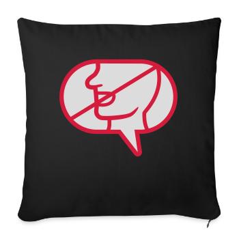 Ne pas communiquer l’icône bulle de dialogue - Housse de coussin décorative 45 x 45 cm - noir - Devant