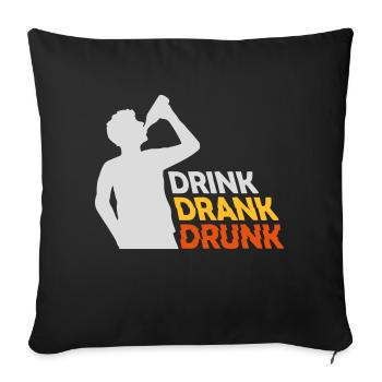 boire bu ivre citation - Housse de coussin décorative 45 x 45 cm - noir - Devant