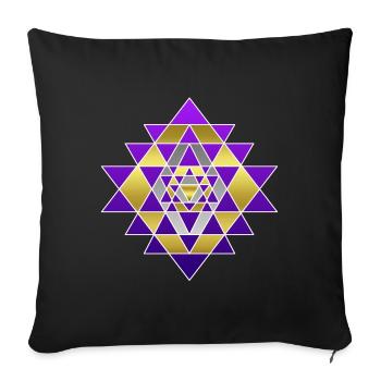 Sri Yantra Transformation - Housse de coussin décorative 45 x 45 cm - noir - Devant