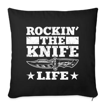 Knife collector gift idea | Knives Collection Hobby - Sofa pillowcase 17,3'' x 17,3'' (45 x 45 cm) - black - Front