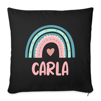 Carla Name Rainbow Baby - Sofa pillowcase 17,3'' x 17,3'' (45 x 45 cm) - black - Front