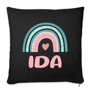 Ida Name Rainbow Baby - Sofa pillowcase 17,3'' x 17,3'' (45 x 45 cm) - black - Front