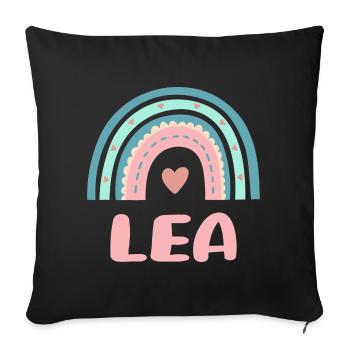 Lea Name Rainbow Baby - Sofa pillowcase 17,3'' x 17,3'' (45 x 45 cm) - black - Front
