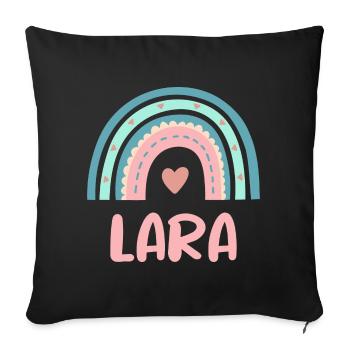 Lara Nom Rainbow Baby - Housse de coussin décorative 45 x 45 cm - noir - Devant