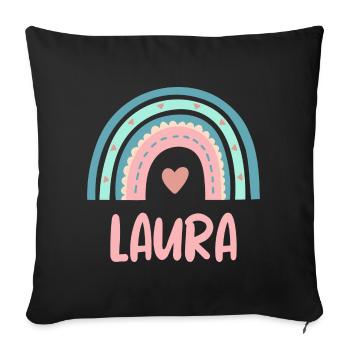 Laura Nom Rainbow Baby - Housse de coussin décorative 45 x 45 cm - noir - Devant