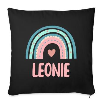 Léonie Nom Rainbow Baby - Housse de coussin décorative 45 x 45 cm - noir - Devant