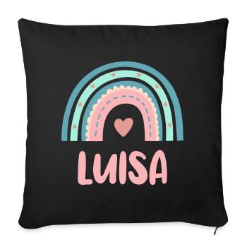 Luisa Name Regenbogen Baby - Sofakissenbezug 45 x 45 cm - Schwarz - Vorne
