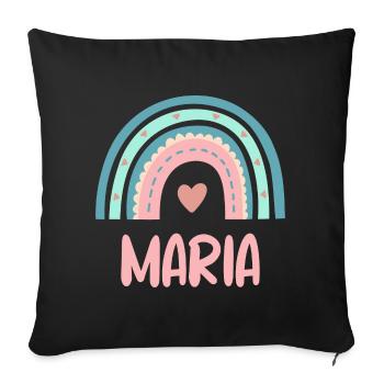 Maria Name Rainbow Baby - Sofa pillowcase 17,3'' x 17,3'' (45 x 45 cm) - black - Front