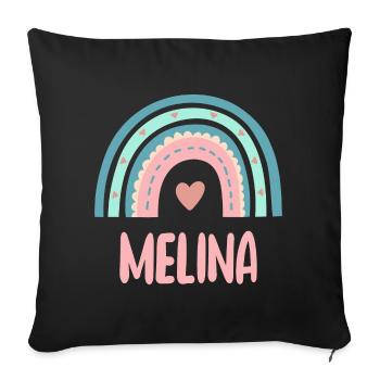 Melina Nom Rainbow Baby - Housse de coussin décorative 45 x 45 cm - noir - Devant
