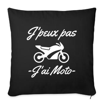 moto, motard, fan de moto - Housse de coussin décorative 45 x 45 cm - noir - Devant