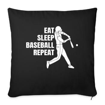 Baseball Baseball Lovers Cadeau Jeu de baseball - Housse de coussin décorative 45 x 45 cm - noir - Devant