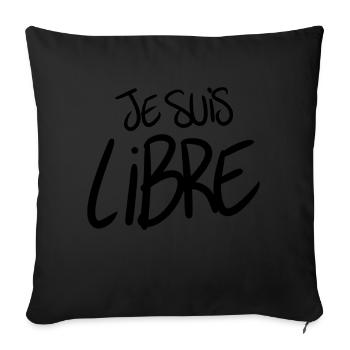 je suis libre - Housse de coussin décorative 45 x 45 cm - noir - Devant