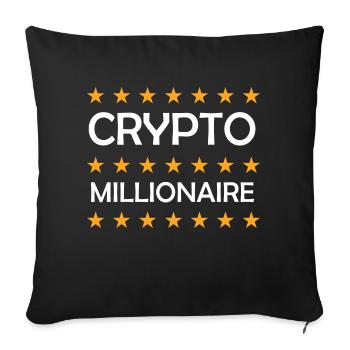 Crypto Bitcoin Trading - Sofakissenbezug 45 x 45 cm - Schwarz - Vorne