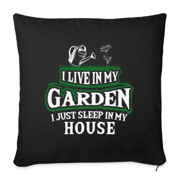 Hobby gardeners, fruit and vegetable gardeners - Sofa pillowcase 17,3'' x 17,3'' (45 x 45 cm) - black - Front