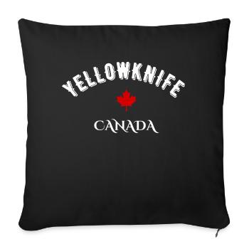 Yellowknife canada - Housse de coussin décorative 45 x 45 cm - noir - Devant