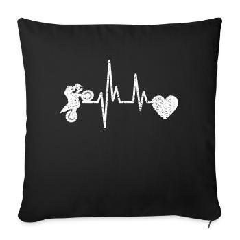 Moto Cadeau Motocycliste Motocross Cyclomoteur - Housse de coussin décorative 45 x 45 cm - noir - Devant