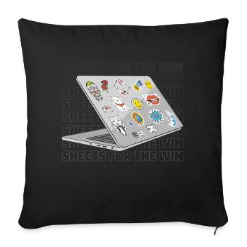 Feuilles de commis à la saisie de données pour The Win Art - Housse de coussin décorative 45 x 45 cm - noir - Devant