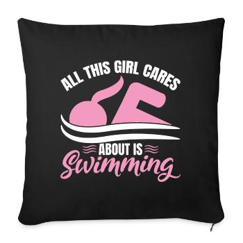 Nageuses Filles - Housse de coussin décorative 45 x 45 cm - noir - Devant