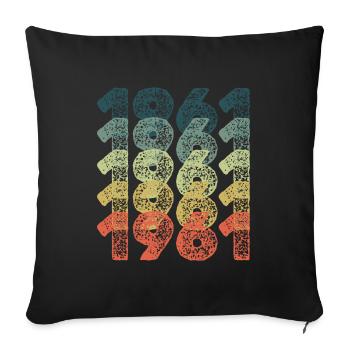 Year 1961 - Sofa pillowcase 17,3'' x 17,3'' (45 x 45 cm) - black - Front