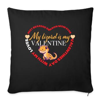 Valentine's Lizard - Housse de coussin décorative 45 x 45 cm - noir - Devant