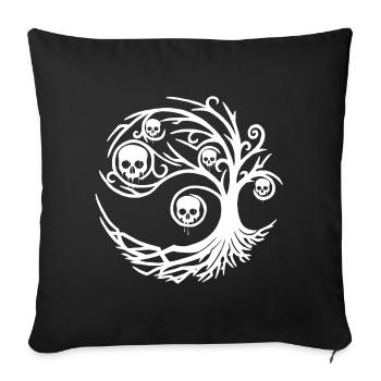 Arbre blanc aux crânes - Housse de coussin décorative 45 x 45 cm - noir - Devant