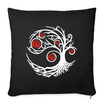 Rosier blanc étrange - Housse de coussin décorative 45 x 45 cm - noir - Devant