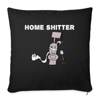 Accueil Shitter WC Toilettes 00 - Housse de coussin décorative 45 x 45 cm - noir - Devant